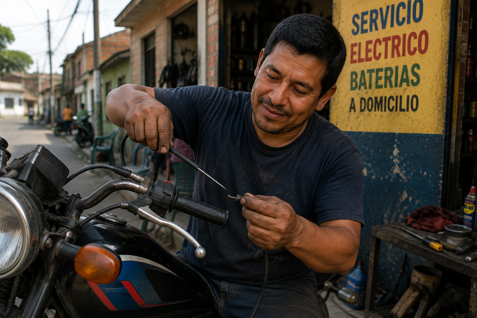 Cambio de guaya de moto a domicilio